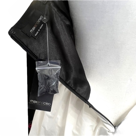 NWT Max And Cleo Black & Off White Strapless Dress - Size 4 - Picture 12 of 12